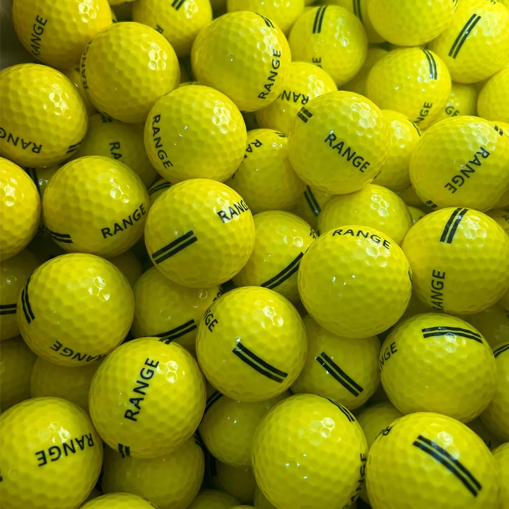 Yellow range golf balls